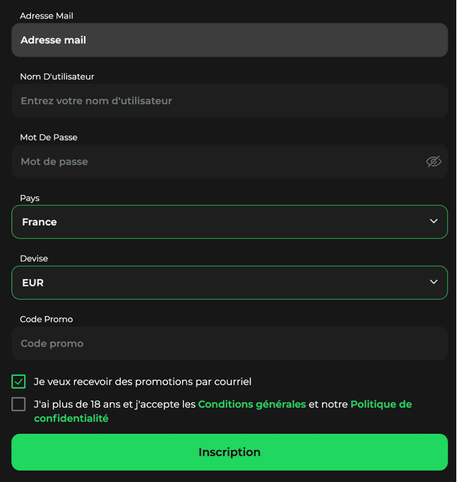 S&rsquo;inscrire Betify casino